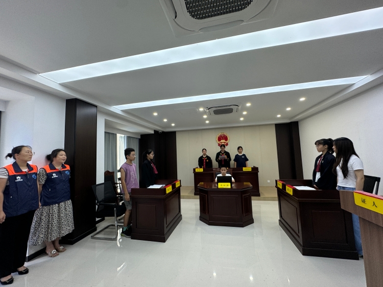 鴻山司法所開展“青少年模擬法庭”政府開放月活動